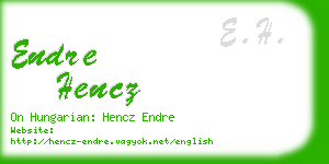 endre hencz business card